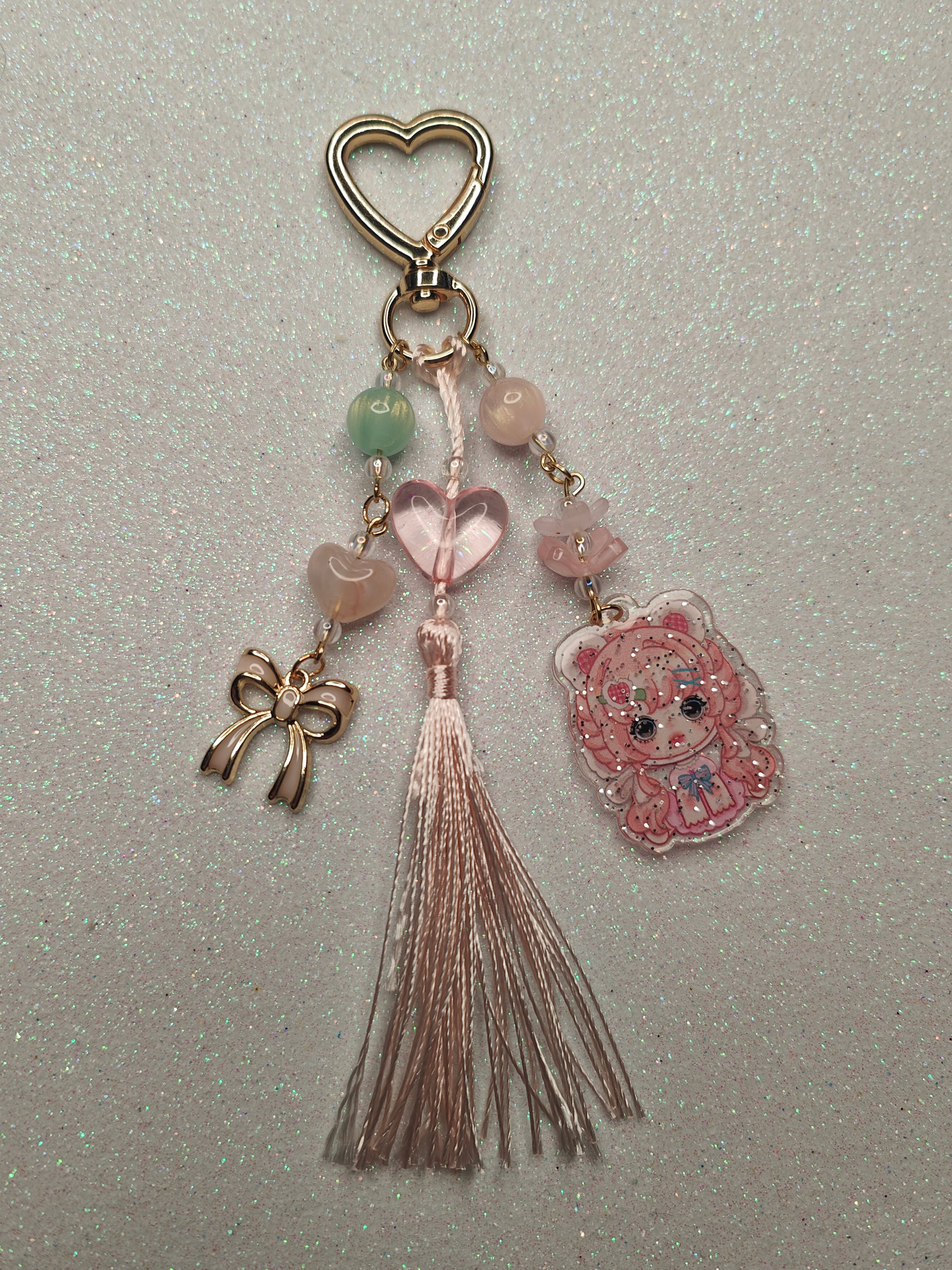 Pink Tassel Bag Charm