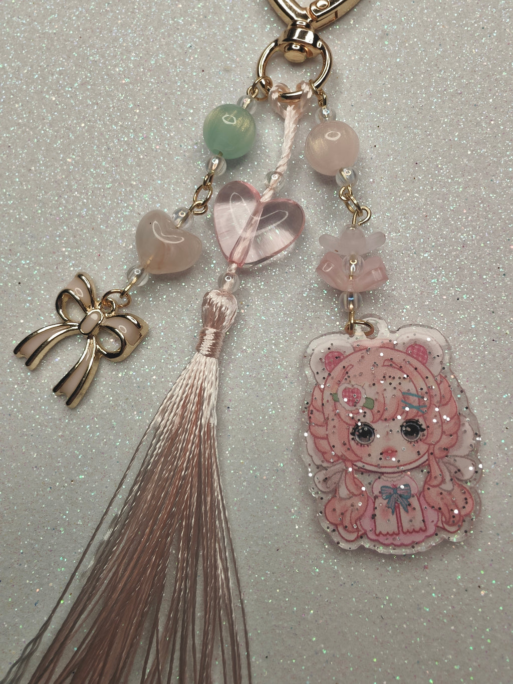 Pink Tassel Bag Charm