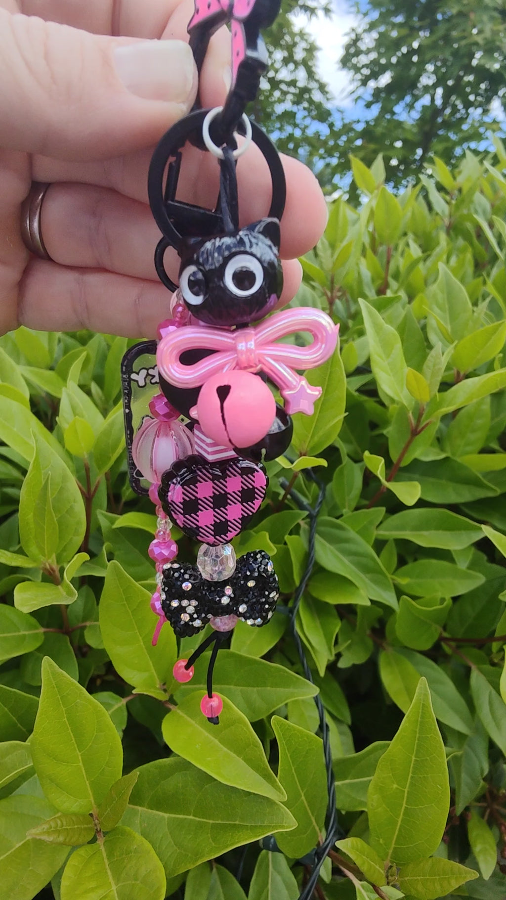 Black Cat Bag Charm/Key Chain