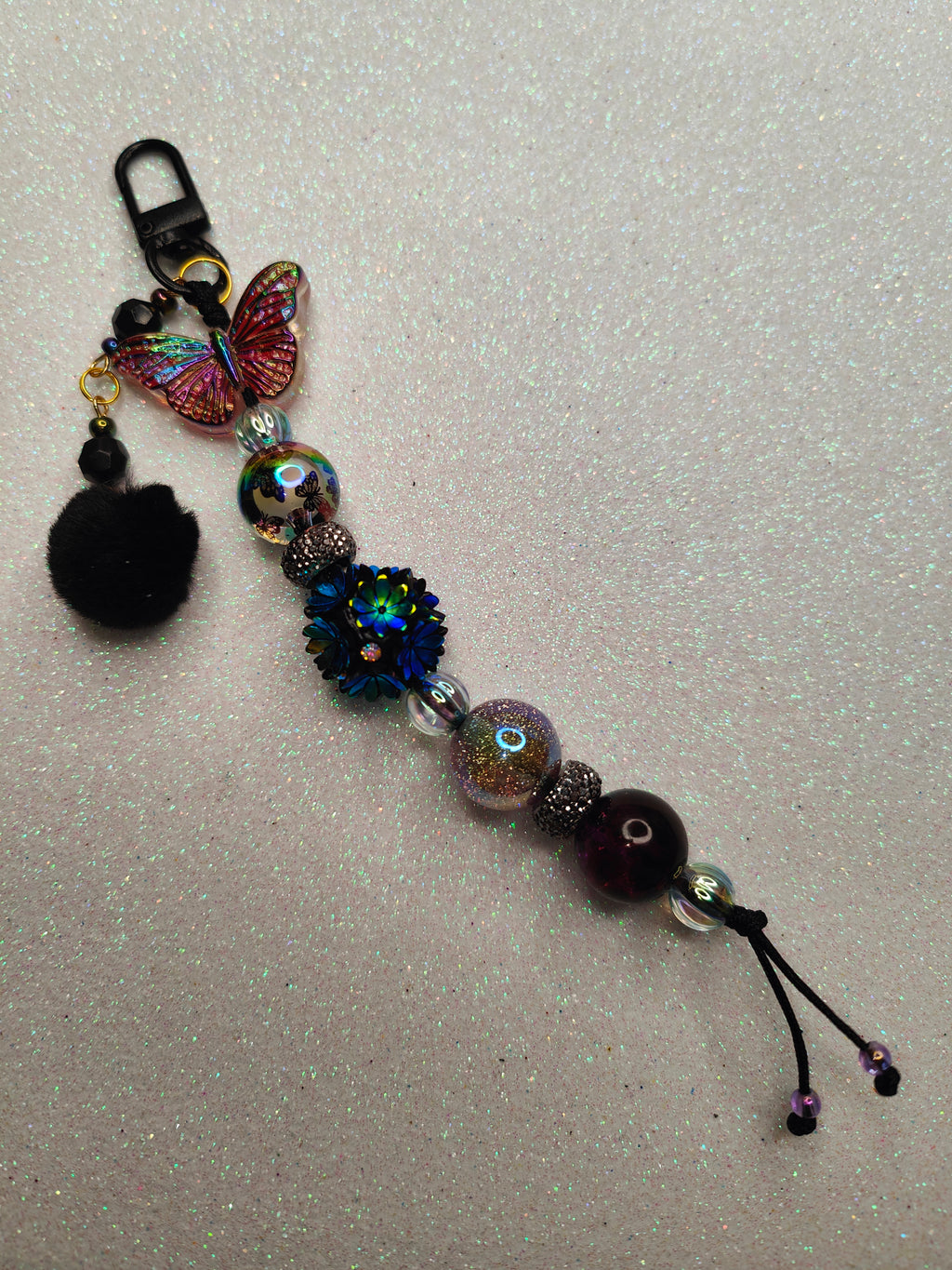 Black Butterfly Bag Charm