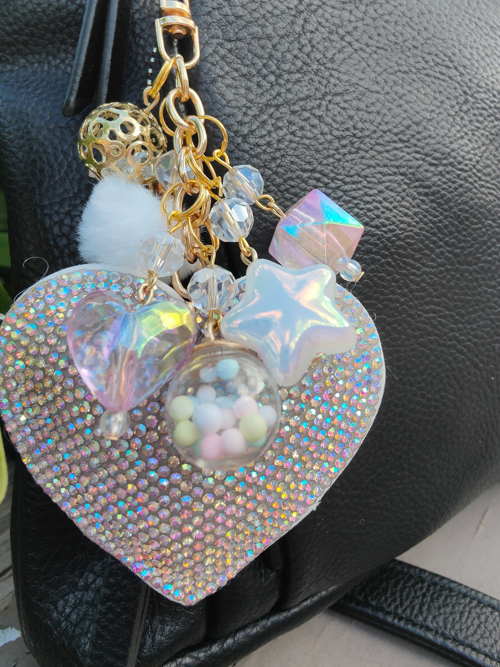 Sparkle Heart Bag Charm