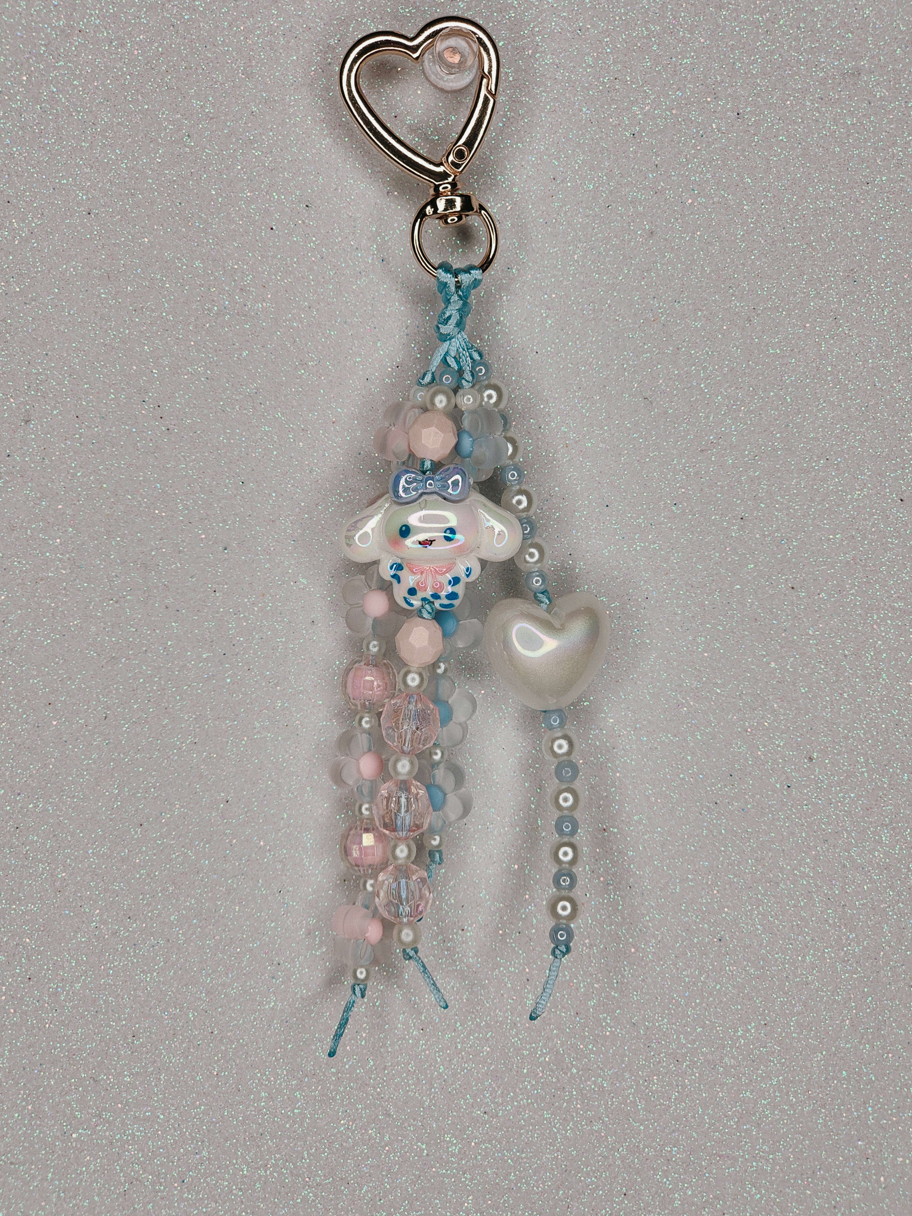 White & Blue Bag Charm