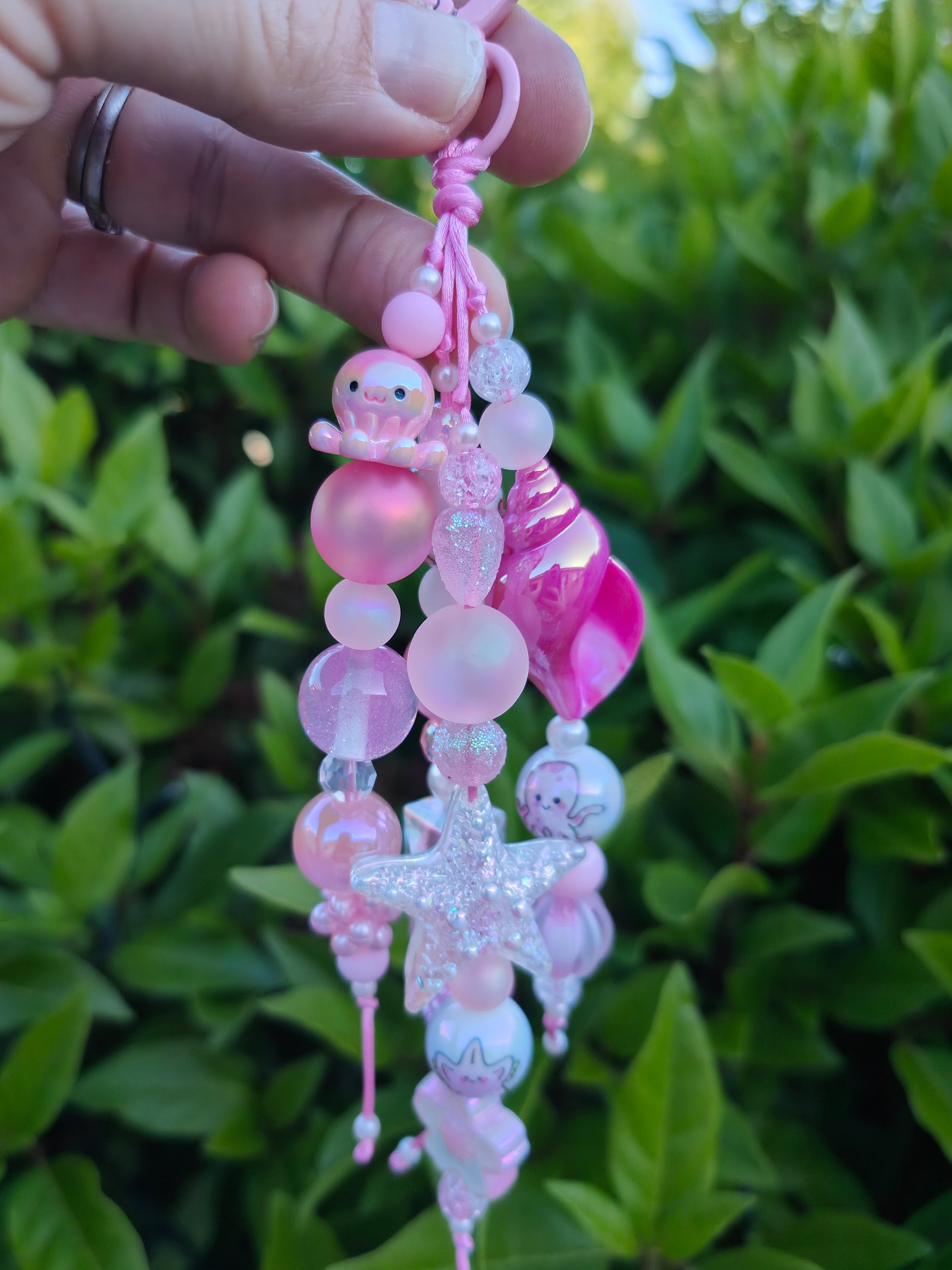 Pink Octopus Bag Charm
