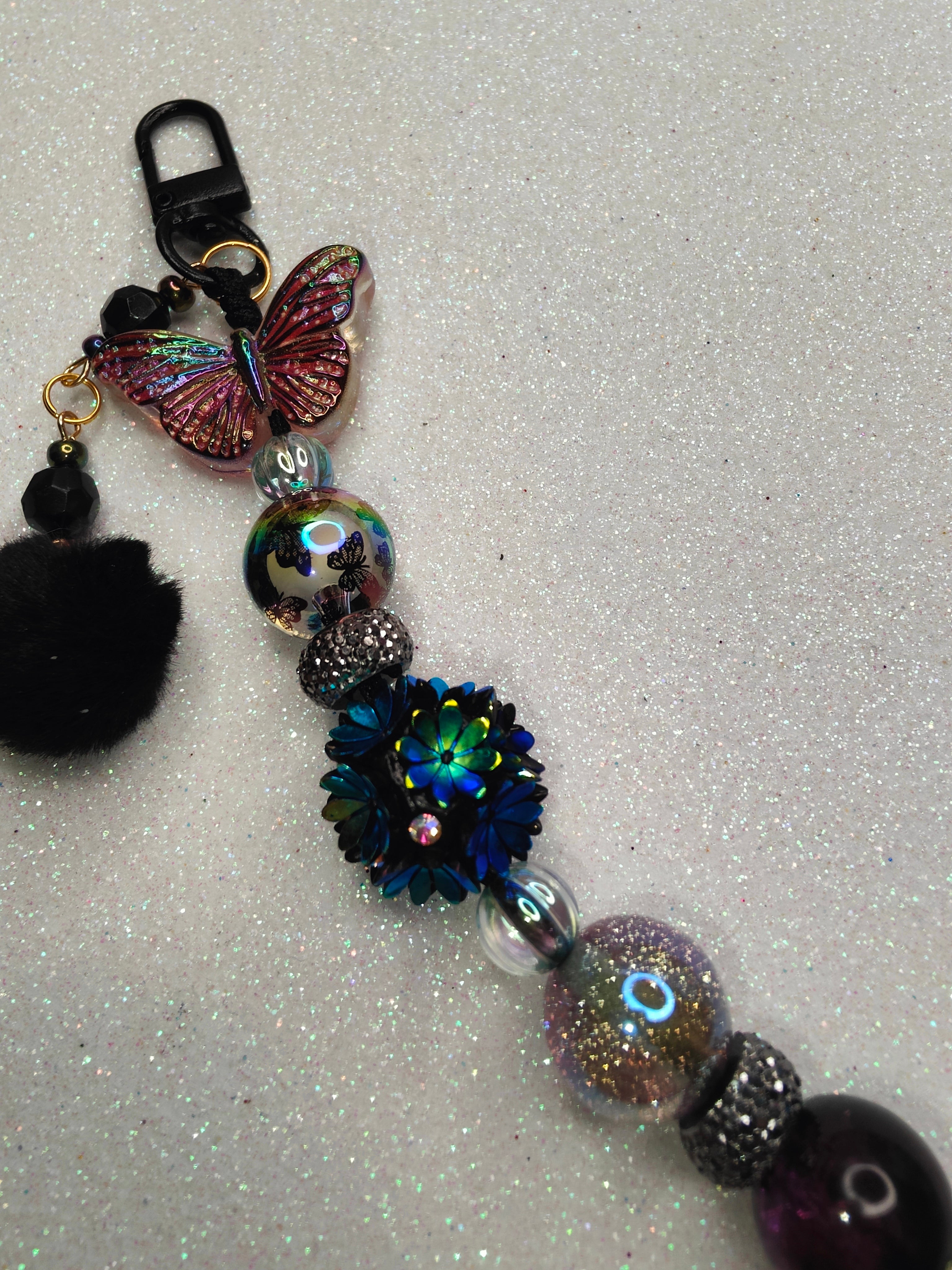 Black Butterfly Bag Charm