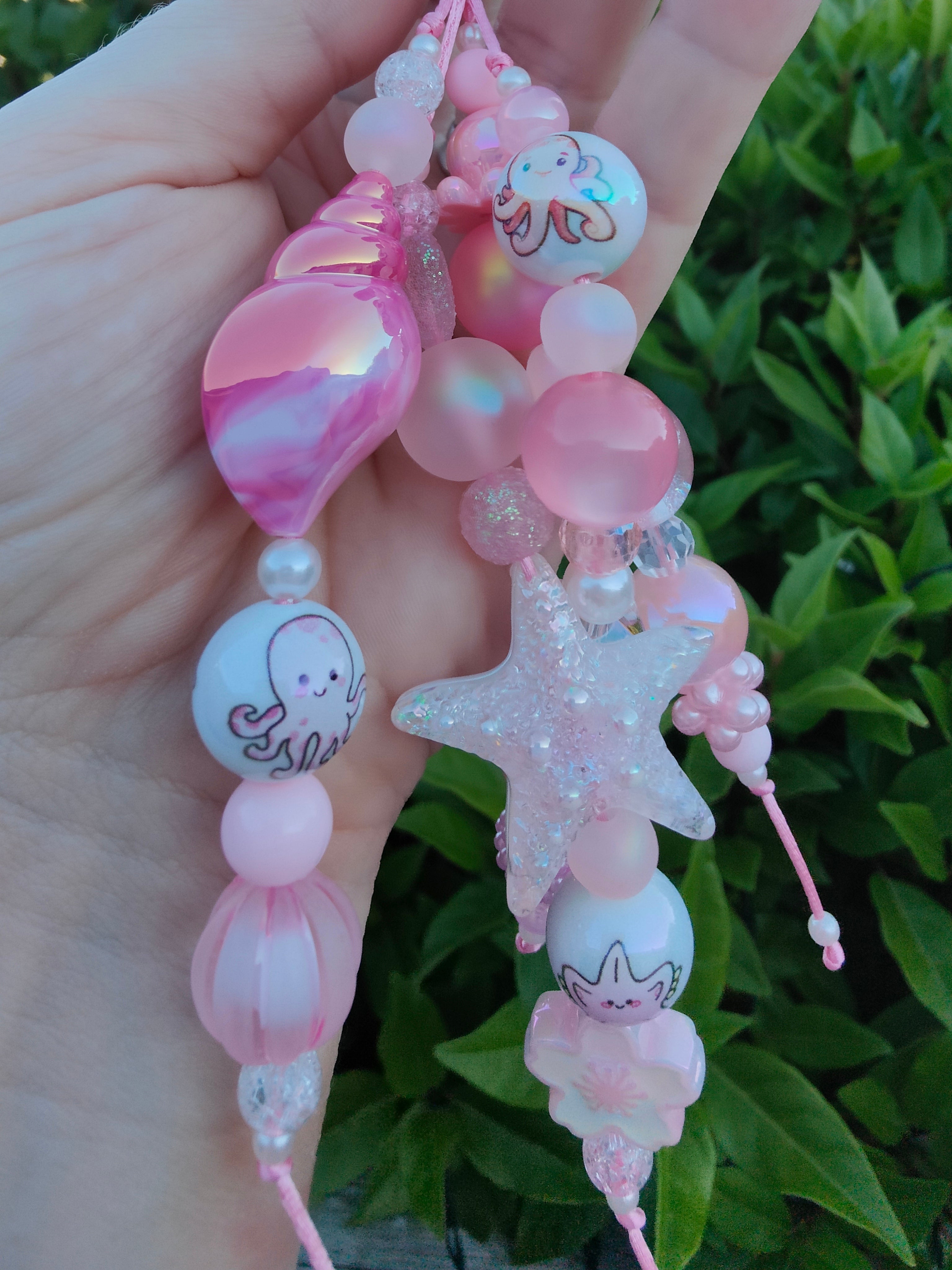 Pink Octopus Bag Charm