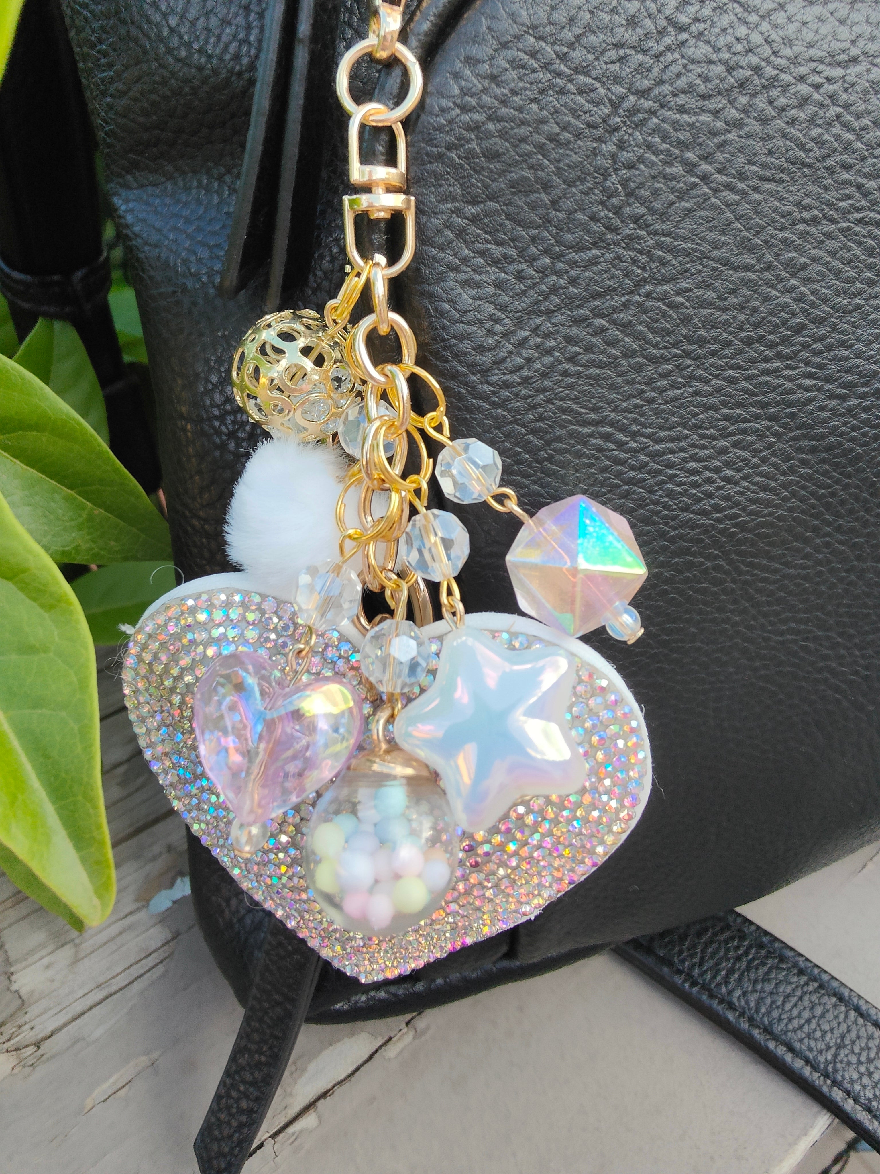 Sparkle Heart Bag Charm