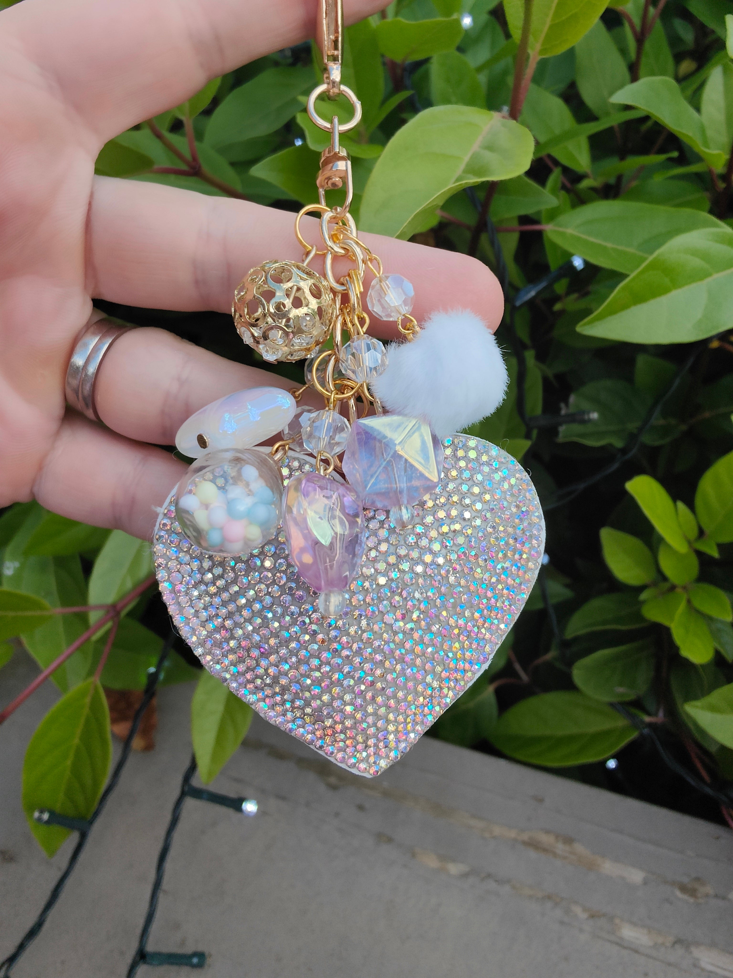 Sparkle Heart Bag Charm